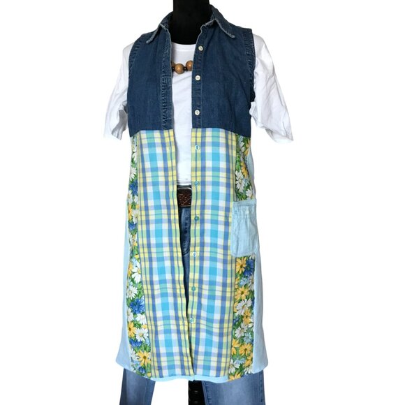 Handmade Patchwork Duster, S-M: Upcycled Boho Floral Spring Layering Jacket - Picture 1 of 12